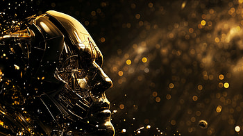 Golden Robot Sci-Fi - Majestic Metallic Man, golden, man, Sci Fi, robot, futuristic HD wallpaper