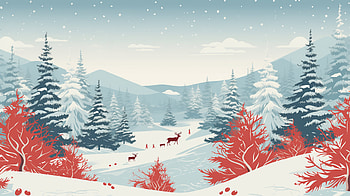 Winter Wonderland Christmas | Snow-Scaped Forest Background, Christmas, winter, snow HD wallpaper