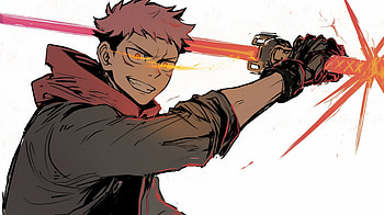 Cartoon Yuji Itadori from JJk using a lightsaber, Anime, Jujutsu Kaisen, Yuji Itadori HD wallpaper