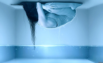 Water, Bubbles, Miscellanea, Miscellaneous, Lies, Girl, Room, Loneliness, Hair, Ceiling HD wallpaper