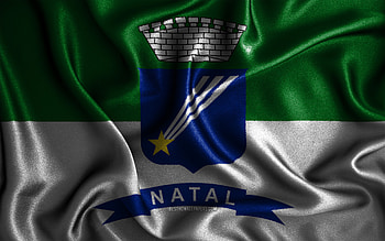 Natal flag, , silk wavy flags, brazilian cities, Day of Natal, Flag of Natal, fabric flags, 3D art, Natal, cities of Brazil, Natal 3D flag HD wallpaper