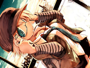 Cute Momo!!!, blue eyes, blonde, cute, girl, momo, melody, music, anime, short hair, big breasts, hat HD wallpaper