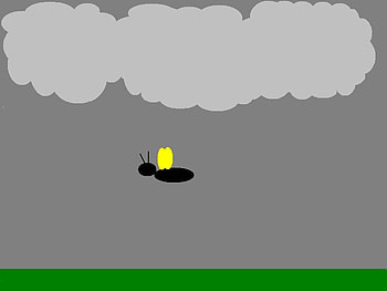A Cloudy Day, gray, bug, clouds, sky, grass HD wallpaper
