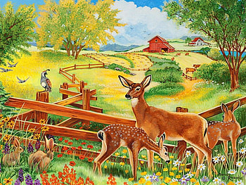 Country idle, birds, roe, peaceful, spring, nice, wildflowers, animals, fence, trees, sweet, art, house, farm, meadow, grass, bunny, lazy, pretty, deer, view, nature, lovely, colorful, cute, serenity, quiet, painting, rabbit, friends, barn, idle, beautiful, carpet, family, field, clouds, sky, flowers, calmness HD wallpaper
