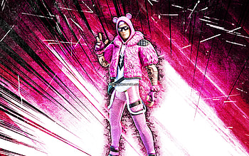 Cuddle King, grunge art, Fortnite Battle Royale, Fortnite characters, Cuddle King Skin, purple abstract rays, Fortnite, Cuddle King Fortnite HD wallpaper