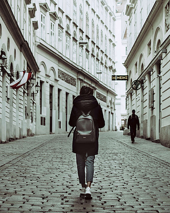 City, Miscellanea, Miscellaneous, Style, Human, Person, Street, Rucksack, Backpack HD phone wallpaper