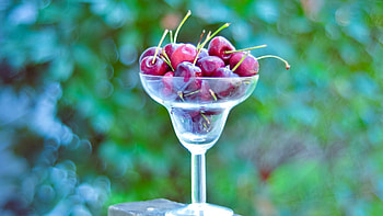 Food, Cherry, Glass, Ripe HD wallpaper