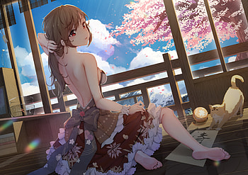Anime Girl Pose, Pose, Girl, Anime, tree HD wallpaper