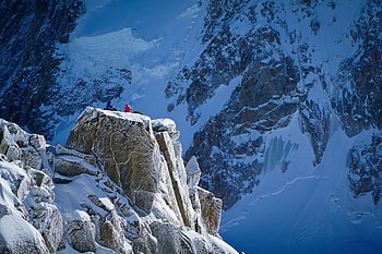 Nature, Mountains, Snow, Rocks, Tourists HD wallpaper
