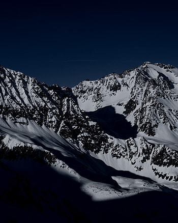 Nature, Night, Snow, Mountain, Vertex, Top, Dark HD phone wallpaper