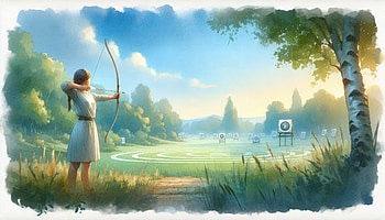 Serene Archery Practice, archery, landscape, Sports HD wallpaper