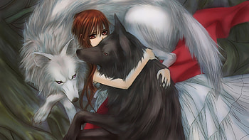 Anime, Wolfs, Girls HD wallpaper