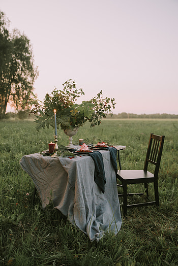 Nature, Miscellanea, Miscellaneous, Chair, Table, Romance, Lawn HD phone wallpaper