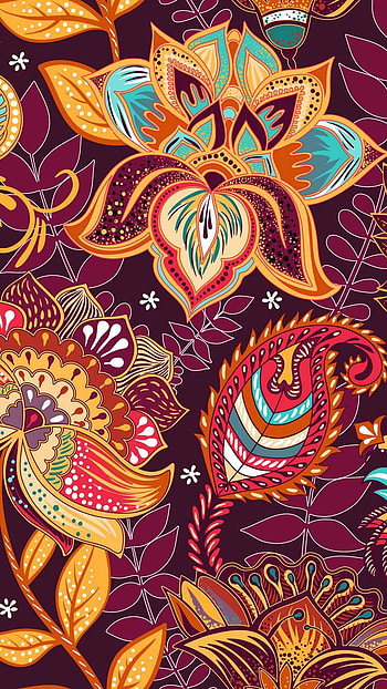 Colorful Paisley, colorful, design, artistic, flower HD phone wallpaper