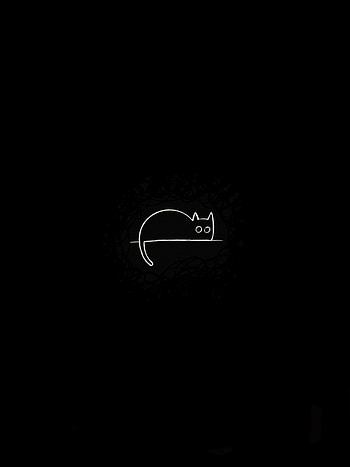 Cat, midnight, kitten, simplistic, black, blackcat, dark, loaf, cute, loafcat HD phone wallpaper