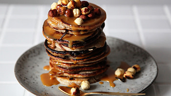 Maple syrup, Pancake stack, Mouth-watering breakfast, Sugary delight HD wallpaper
