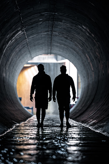 Water, Dark, Miscellanea, Miscellaneous, Silhouettes, Tunnel HD phone wallpaper