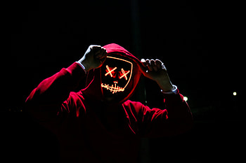 Mask Neon Light Person , mask, neon, person, graphy, dark HD wallpaper