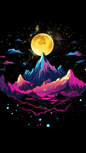 Colorful Dark Mountain, colorful, nature, mountain HD phone wallpaper