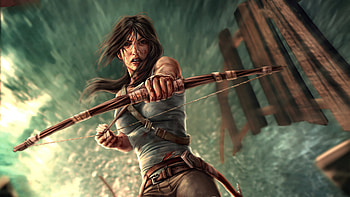 Lara Croft With Bow And Arrow, tomb-raider, lara-croft, games, 2021-games, artstation, artist, artwork, digital-art HD wallpaper