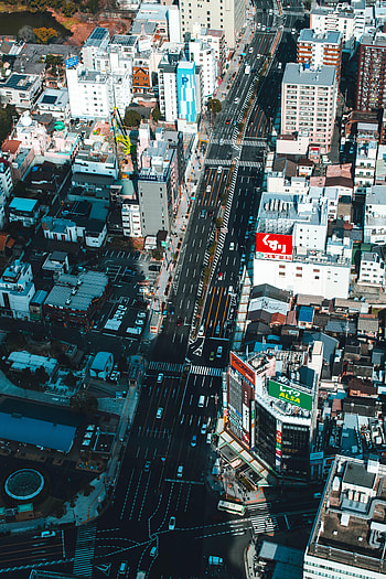 Cities, Architecture, City, Building, View From Above, Road HD phone wallpaper