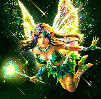 Fairy, girl, yellow, green, fantasy, harsh taggar HD wallpaper