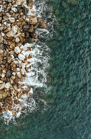 Nature, Water, Stones, Sea, View From Above, Coast HD phone wallpaper