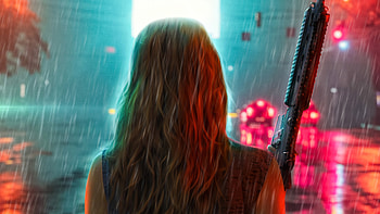 Girl Revenge Time , gun, neon, artist, artwork, digital-art HD wallpaper