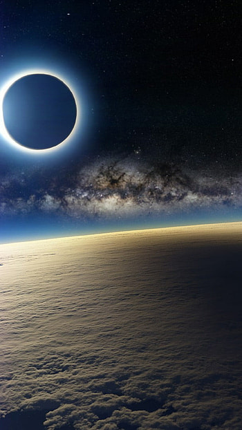 Moon illustration, Earth landscape HD phone wallpaper