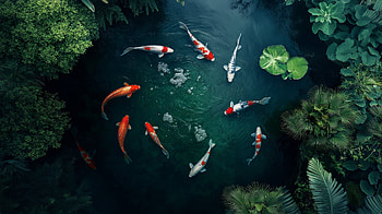 Koi Serenity: Stunning Nature Pond, koi, pond, nature HD wallpaper