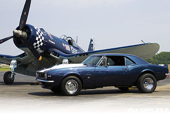 Plane & 67 Camaro, plane, bowtie, chevy, gm HD wallpaper