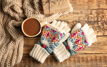 Coffee, gloves, food, drink HD wallpaper