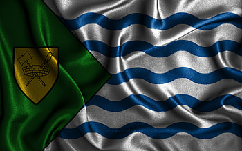 Vancouver flag, , silk wavy flags, canadian cities, Day of Vancouver, Flag of Vancouver, fabric flags, 3D art, Vancouver, cities of Canada, Vancouver 3D flag HD wallpaper