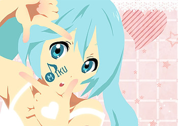 miku!!! :D, blue, miku, vocaloid, piggy-tails HD wallpaper