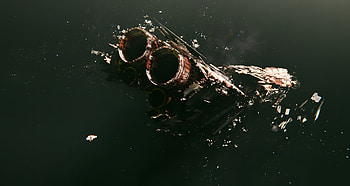 Derelict, wreck, spacecraft, explosion HD wallpaper