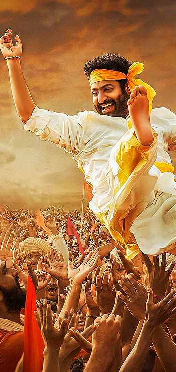 Ntr, orange, people_in_nature HD phone wallpaper