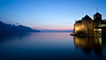 Landscape, Architecture, Castles, Lakes HD wallpaper