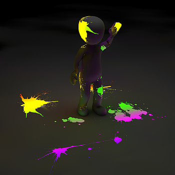 3D, Paint, Neon, Stains, Spots, Human, Person, Clipart, Luminescence, Fluorescence HD phone wallpaper