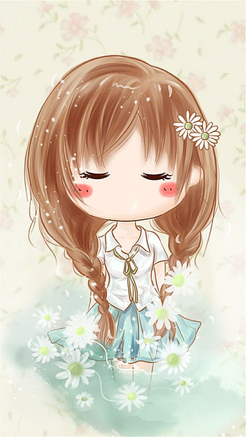 Cute Cartoon Girl, Beautiful HD phone wallpaper