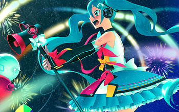 Hatsune Miku, fireworks, Vocaloid characters, Vocaloid, manga, night party, Hatsune Miku Vocaloid HD wallpaper