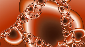 Trippy Psychedelic Fractal, trippy, psychedelic, aesthetic, orange (Color), heart, Abstract, fractal HD wallpaper