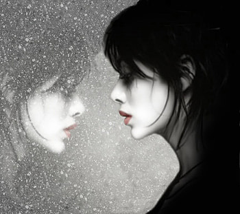 Bleak Reflection, sad, bleak, reflection, cold, drops, glass, girl, water HD wallpaper