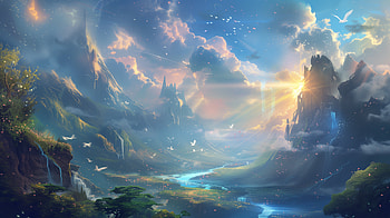 Enchanting Fantasy Valley, fantasy, landscape, fantasy landscape HD wallpaper