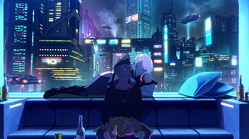 Cyberpunk Edgerunners - Lucy and david cityscape, Cyberpunk: Edgerunners, Lucy (Cyberpunk: Edgerunners), David (Cyberpunk: Edgerunners), Cityscape, Anime HD wallpaper