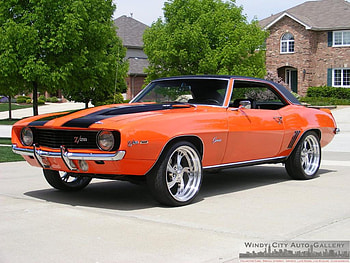 Orange 69, bowtie, classic, camaro, z28 HD wallpaper