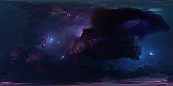 Nebula, cosmos, tim barton, blue, fantasy, space HD wallpaper