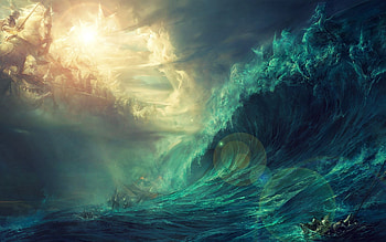 Raging Seas Waves Ocean Storm Rough Chop 3840 X 1080 430 . HD wallpaper