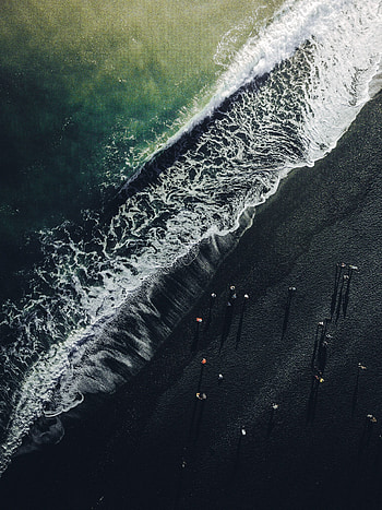 Nature, View From Above, Shore, Bank, Ocean, Surf, Iceland, Wave HD phone wallpaper