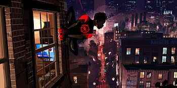 Spider-Man: Into the Spider-Verse, movie, cityscape, art HD wallpaper