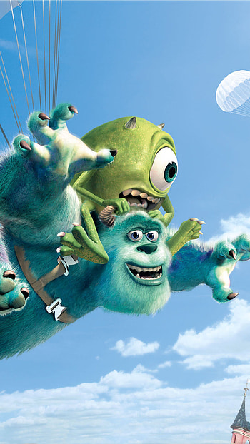 Monsters, Inc., Disney fly illustration, Colorful artwork, Playful vibe HD phone wallpaper